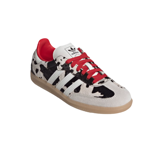 Adidas Samba OG Cow Print Aurora Coffee Femme KI6956 vue trois quarts avant
