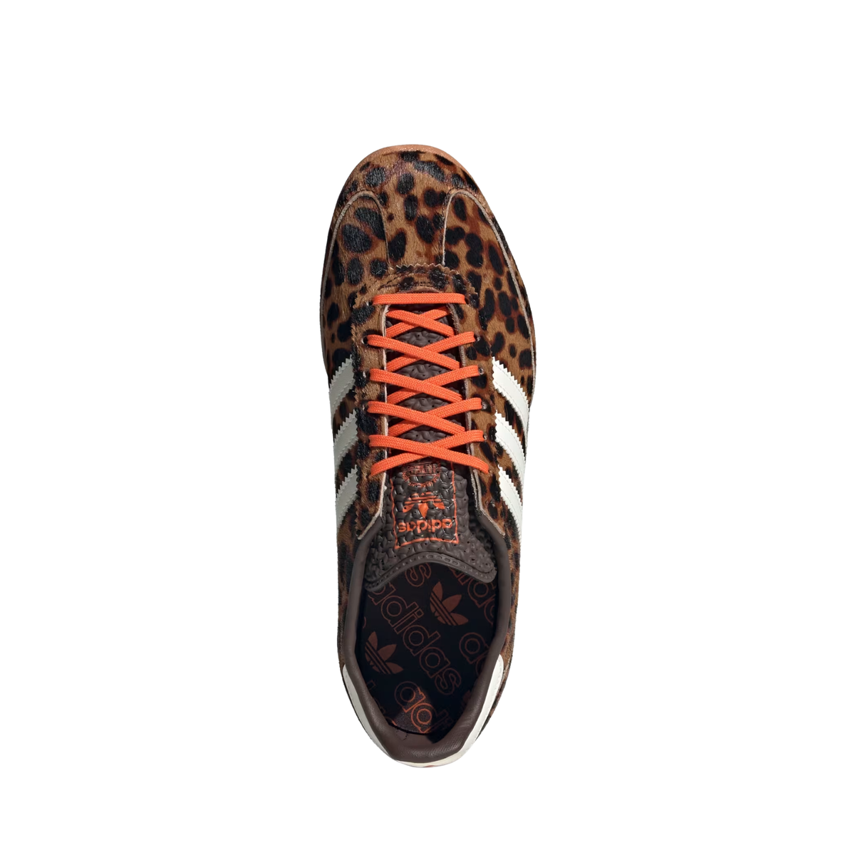 Adidas SL 72 OG Leopard Print Femme JI0189 vue de dessus avec lacets orange