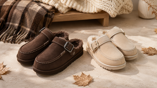 UGG Goldenstar Evelina Burnt Cedar marron et Sand Castle beige tendance automne hiver 2026