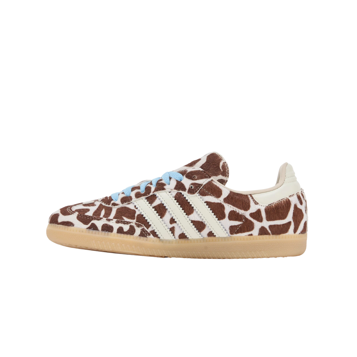 Vue latérale de la Adidas Samba Crystal Linen à imprimé animalier