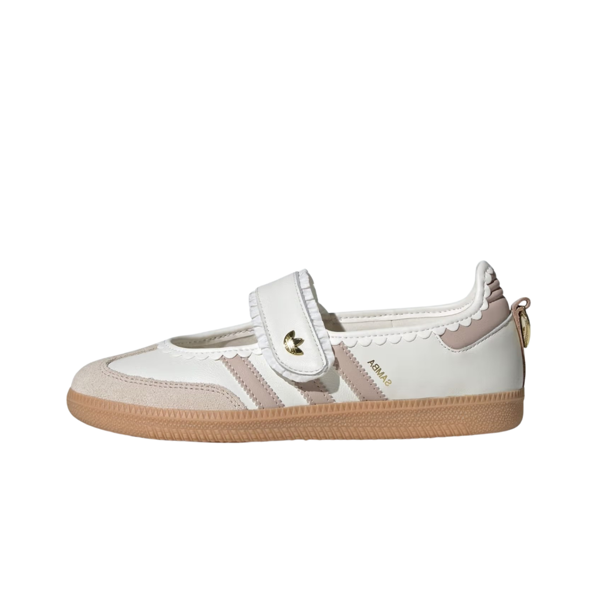Adidas Samba Jane femme blanche et rose avec semelle gomme