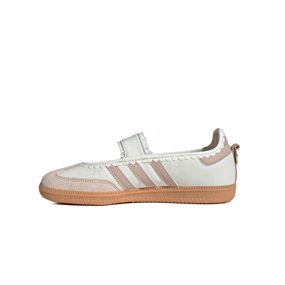 Vue latérale de la Adidas Samba Jane White Pink Gum