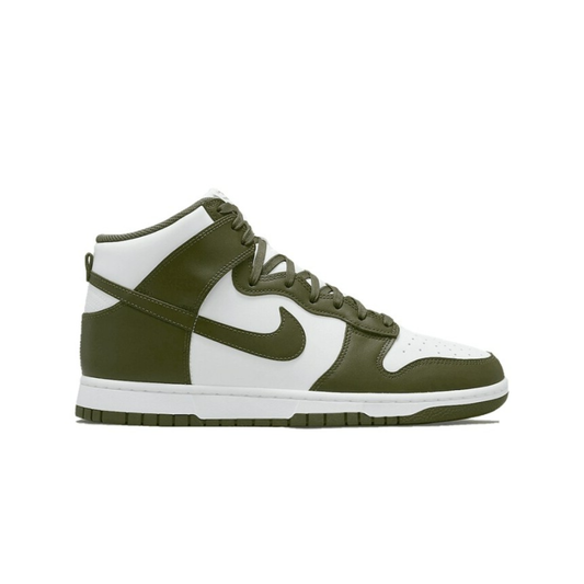 Nike Dunk High Cargo Khaki GS DB2179-105 vue de profil extérieur blanc et kaki