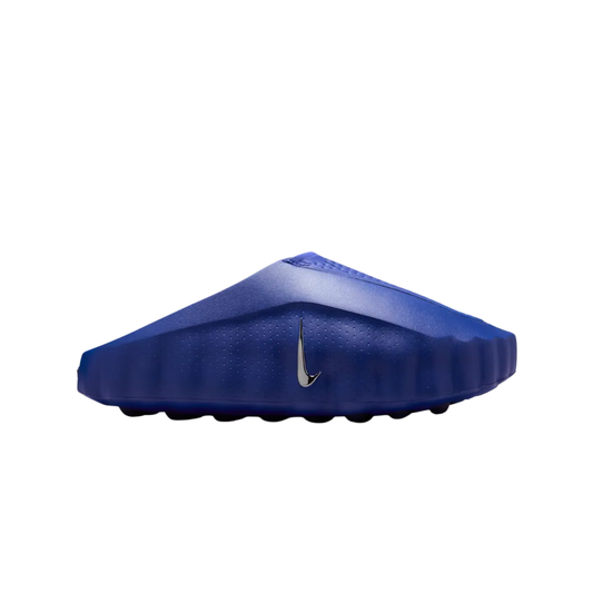 Nike Mind 001 Slide Old Royal HQ4309-400 vue de profil avec Swoosh Metallic Silver